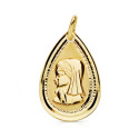 18K MEDALLA ORO AMARILLO VIRGEN NIÑA LAGRIMA BISEL 20X14 MM 18K MEDALLA ORO AMARILLO VIRGEN NIÑA LAGRIMA BISEL 20X14 MM