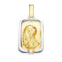 18K MEDALLA ORO AMARILLO VIRGEN NIÑA ORO Y PLATA CIRCONITA 21X15 MM