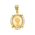 18K MEDALLA ORO AMARILLO COMUNION CIRCONITA 19X15 MM