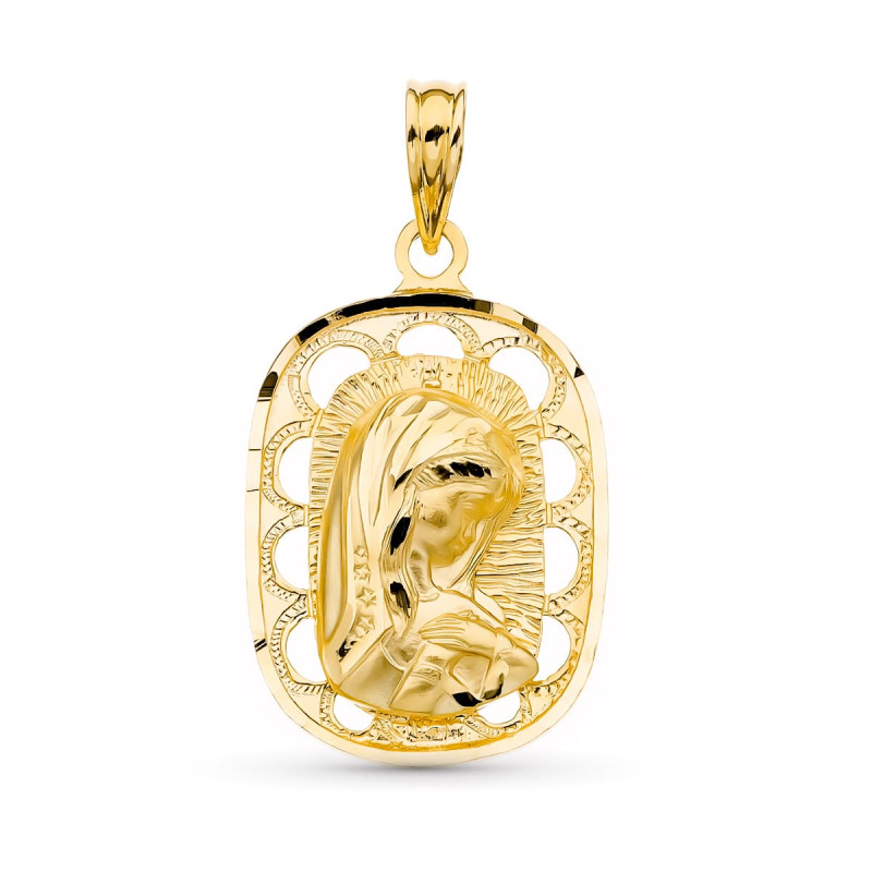 18K MEDALLA ORO AMARILLO VIRGEN NIÑA 23X15 MM