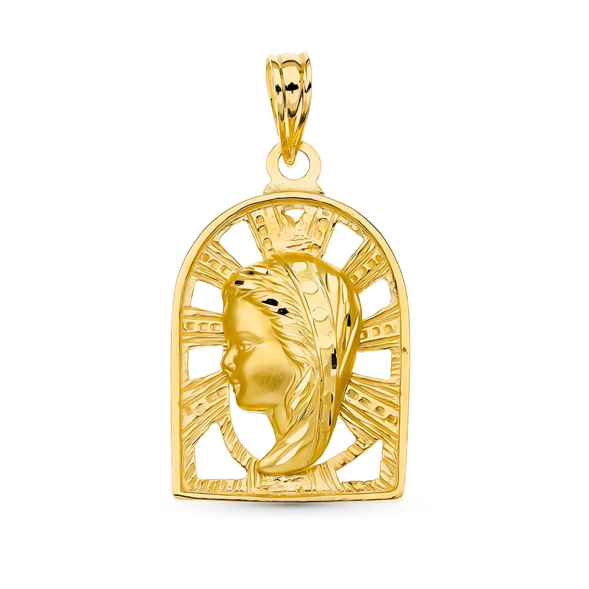 18K MEDALLA ORO AMARILLO VIRGEN NIÑA 23X15 MM