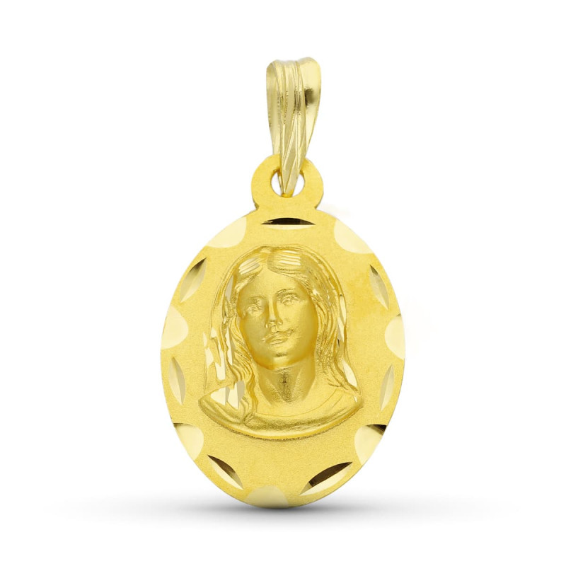 18K MEDALLA ORO AMARILLO VIRGEN NIÑA 19X12 MM