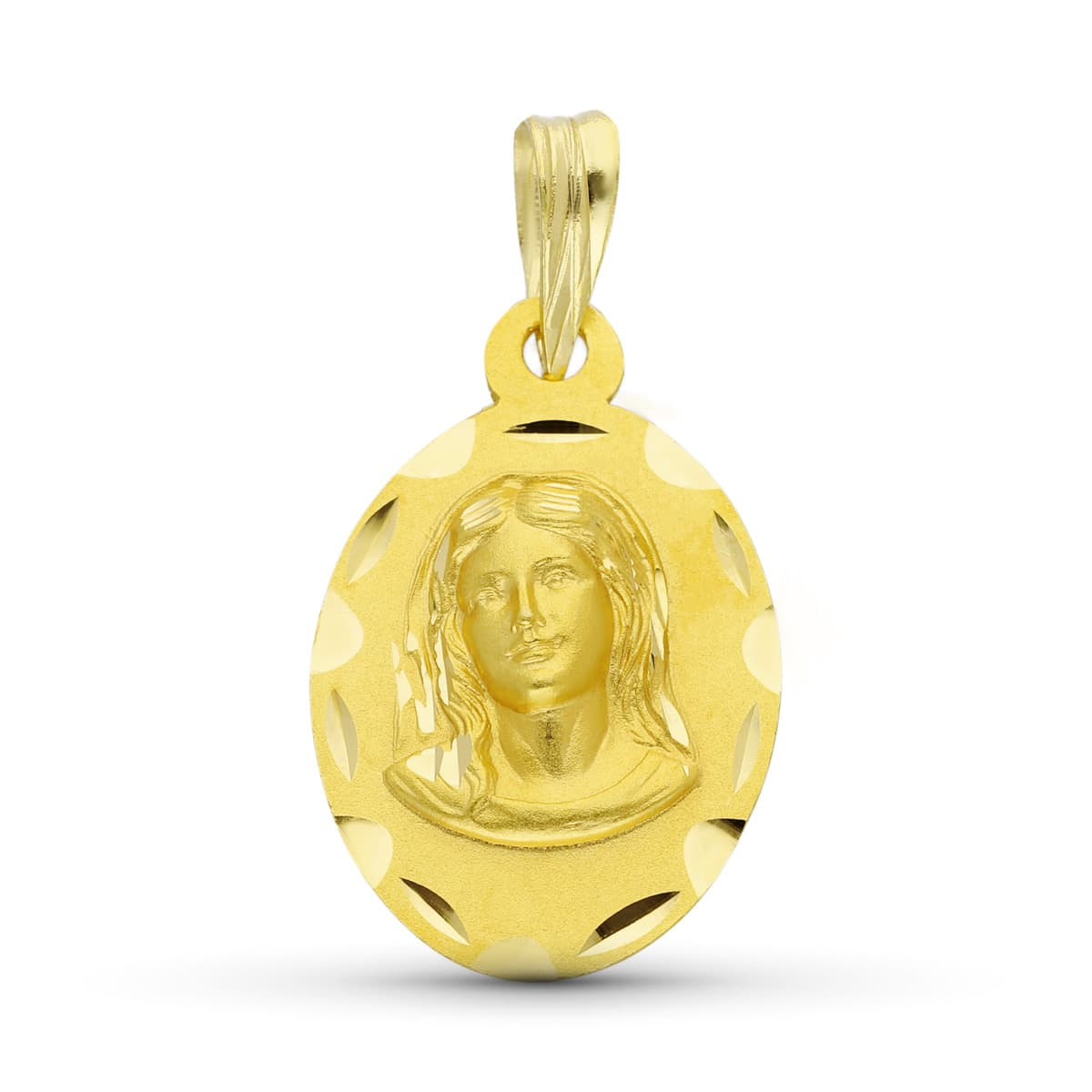 18K MEDALLA ORO AMARILLO VIRGEN NIÑA 19X12 MM