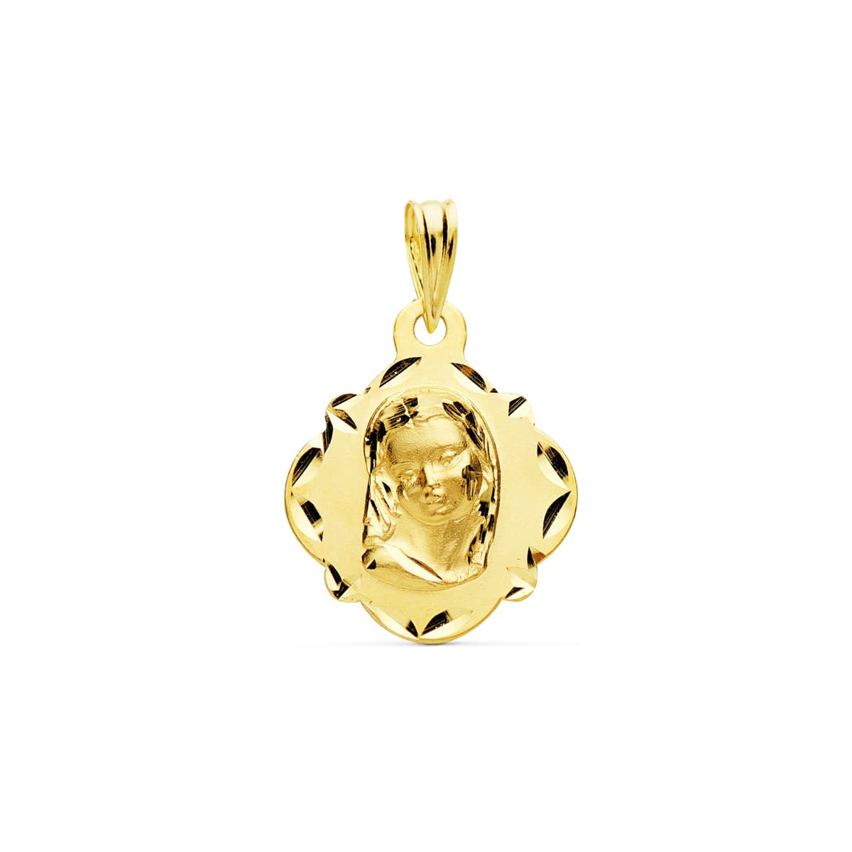 18K MEDALLA ORO AMARILLO VIRGEN NIÑA 19X16 MM
