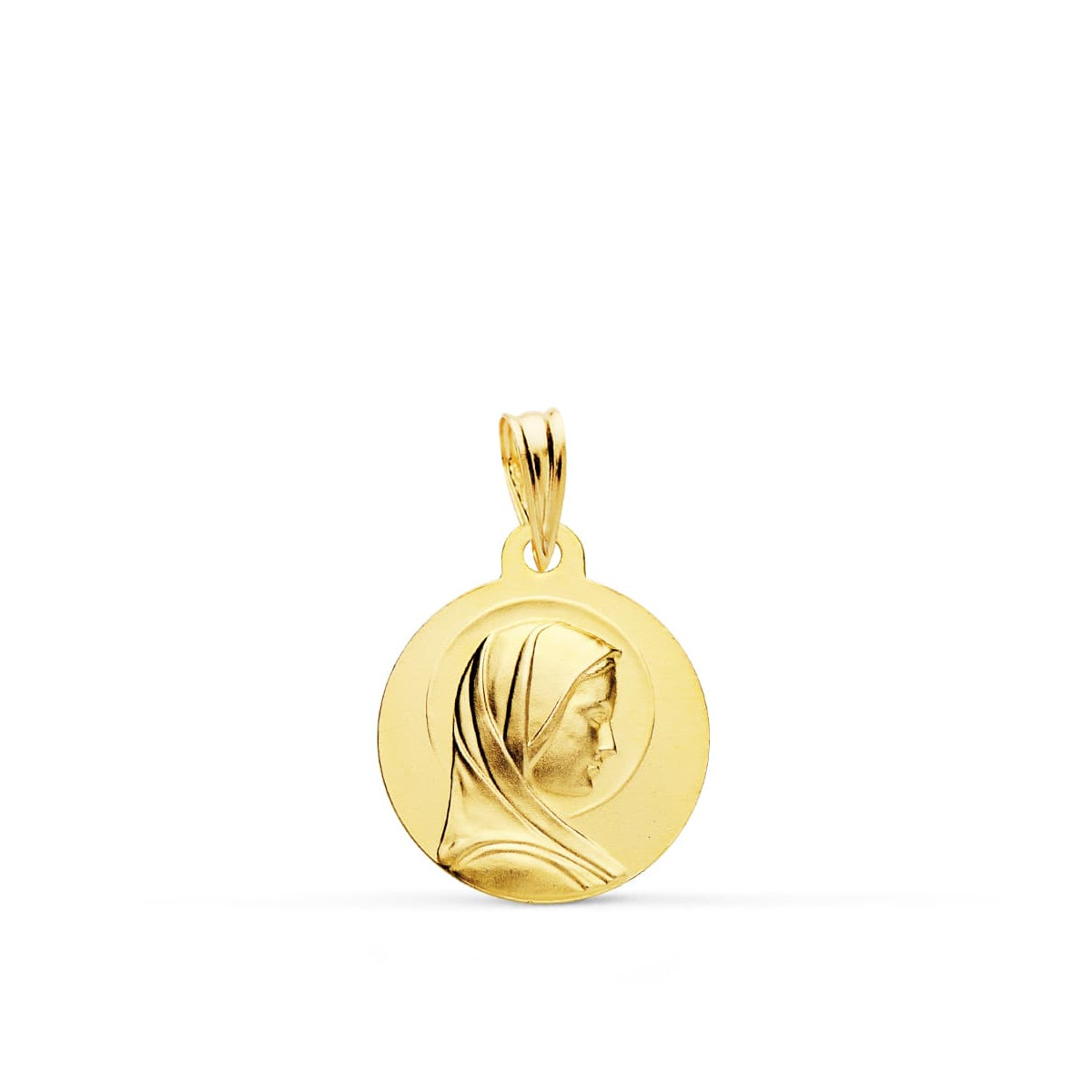 18K MEDALLA ORO AMARILLO VIRGEN NIÑA 16 MM