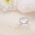 18K ALIANZA O ANILLO ORO BLANCO 9 DIAMANTES DE LABORATORIO 0,50 QTS. PUREZA VS2 COLOR G TALLA BRILLANTE