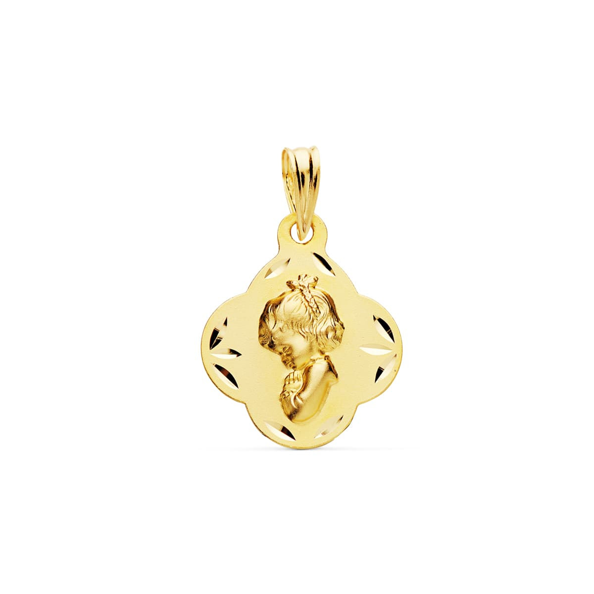 18K MEDALLA ORO AMARILLO VIRGEN NIÑA 19X16 MM