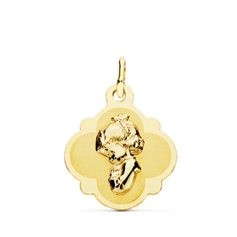 18K MEDALLA ORO AMARILLO VIRGEN NIÑA 19X16 MM