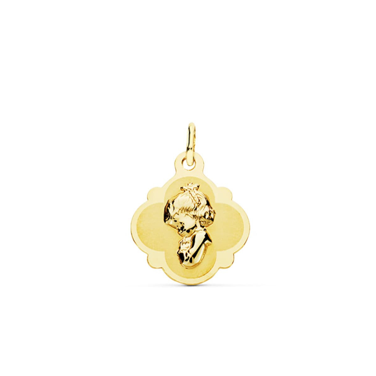 18K MEDALLA ORO AMARILLO VIRGEN NIÑA 19X16 MM