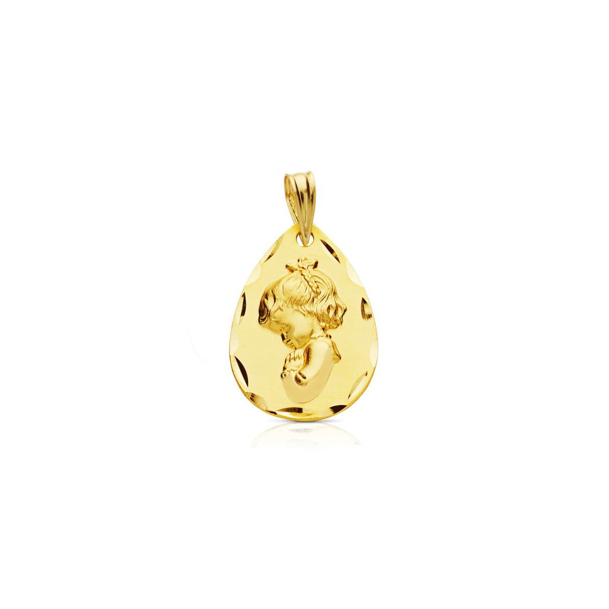 18K MEDALLA ORO AMARILLO VIRGEN NIÑA 21X14 MM