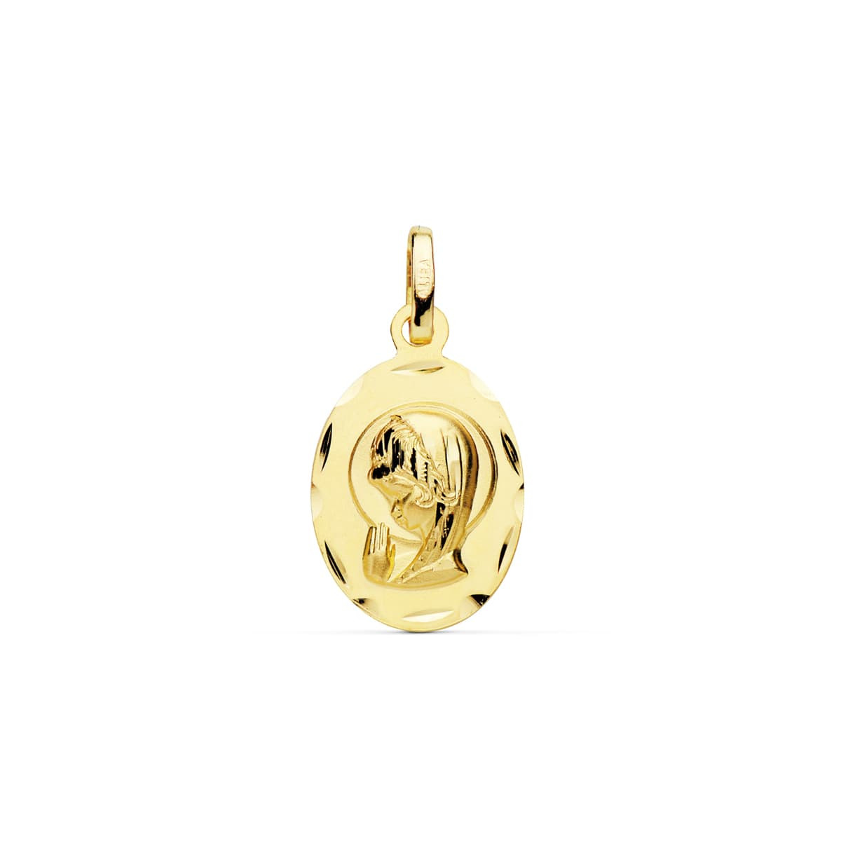 18K MEDALLA ORO AMARILLO VIRGEN NIÑA OVAL 19X12 MM