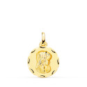 18K MEDALLA ORO AMARILLO VIRGEN NIÑA MATIZADA TALLADA 16 MM