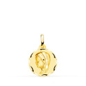 18K MEDALLA ORO AMARILLO VIRGEN NIÑA TALLADA 14 MM