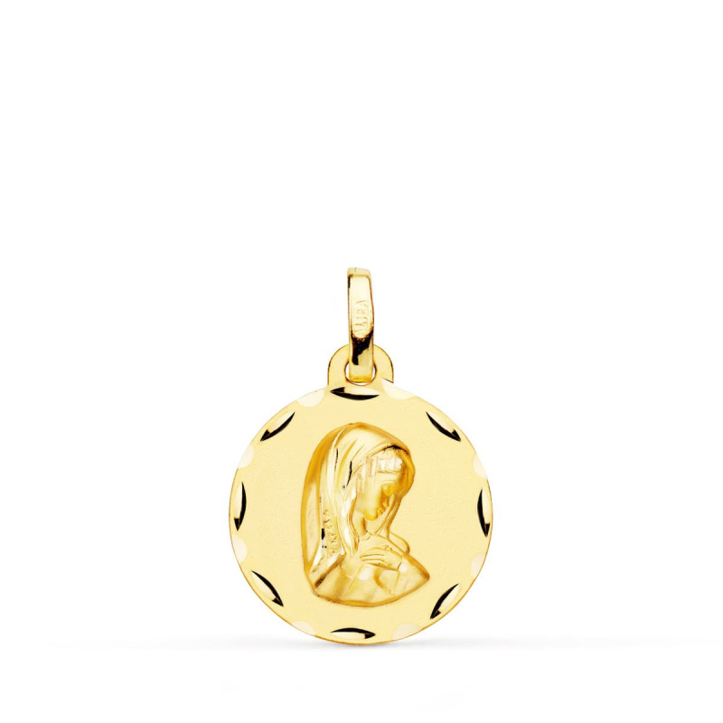 18K MEDALLA ORO AMARILLO VIRGEN NIÑA 16 MM