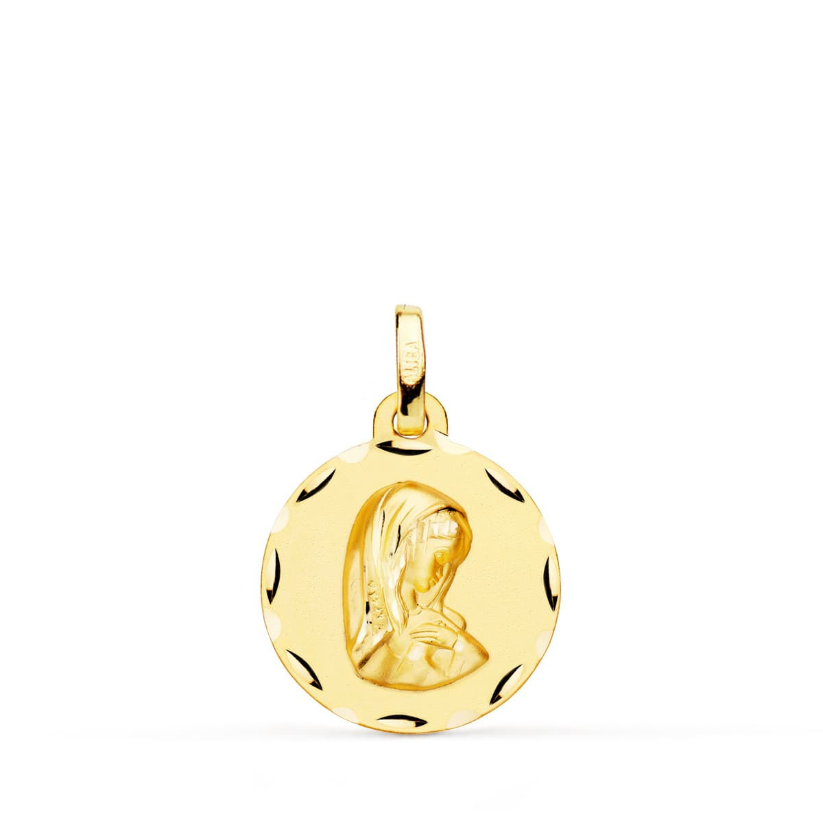 18K MEDALLA ORO AMARILLO VIRGEN NIÑA 16 MM
