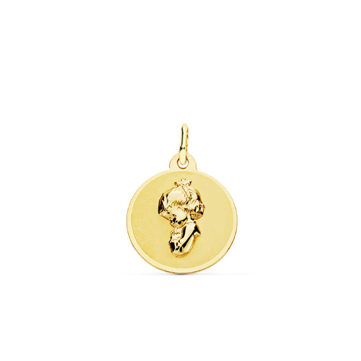18K MEDALLA ORO AMARILLO VIRGEN NIÑA 16 MM