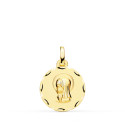 18K MEDALLA ORO AMARILLO VIRGEN NIÑA TALLADA 16 MM