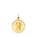 18K MEDALLA ORO AMARILLO VIRGEN NIÑA BISEL 16 MM