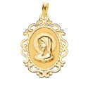 18K MEDALLA ORO AMARILLO VIRGEN NIÑA CERCO CALADO EN BRILLO. 31 X 21 MM 18K MEDALLA ORO AMARILLO VIRGEN NIÑA CERCO CALADO EN BRILLO. 31 X 21 MM