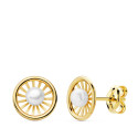 18K PENDIENTES REDONDOS 8 MM PERLA 3MM