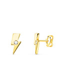 18K PENDIENTES ORO AMARILLO RAYO MINI CON CIRCONITA 6X3 MM CIERRE PRESION 18K PENDIENTES ORO AMARILLO RAYO MINI CON CIRCONITA 6X3 MM CIERRE PRESION