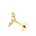 18K PIERCING OREJA ORO AMARILLO 5 CIRCONITA EN GARRAS 10X3 MM ( UNIDAD ) 18K PIERCING OREJA ORO AMARILLO 5 CIRCONITA EN GARRAS 10X3 MM ( UNIDAD )