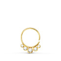 18K PIERCING OREJA ORO AMARILLO REDONDO CON CIRCONITA 13X10 MM