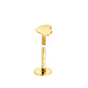 18K PIERCING DE OREJA ORO AMARILLO CON CORAZON 5 X 3 MM. CIERRE TUERCA 18K PIERCING DE OREJA ORO AMARILLO CON CORAZON 5 X 3 MM. CIERRE TUERCA