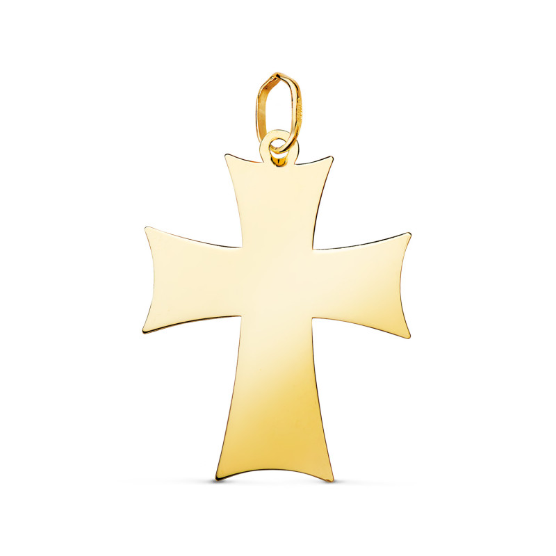 18K COLGANTE ORO AMARILLO CRUZ  EN BRILLO. MEDIDA: 26,5 X 20 MM