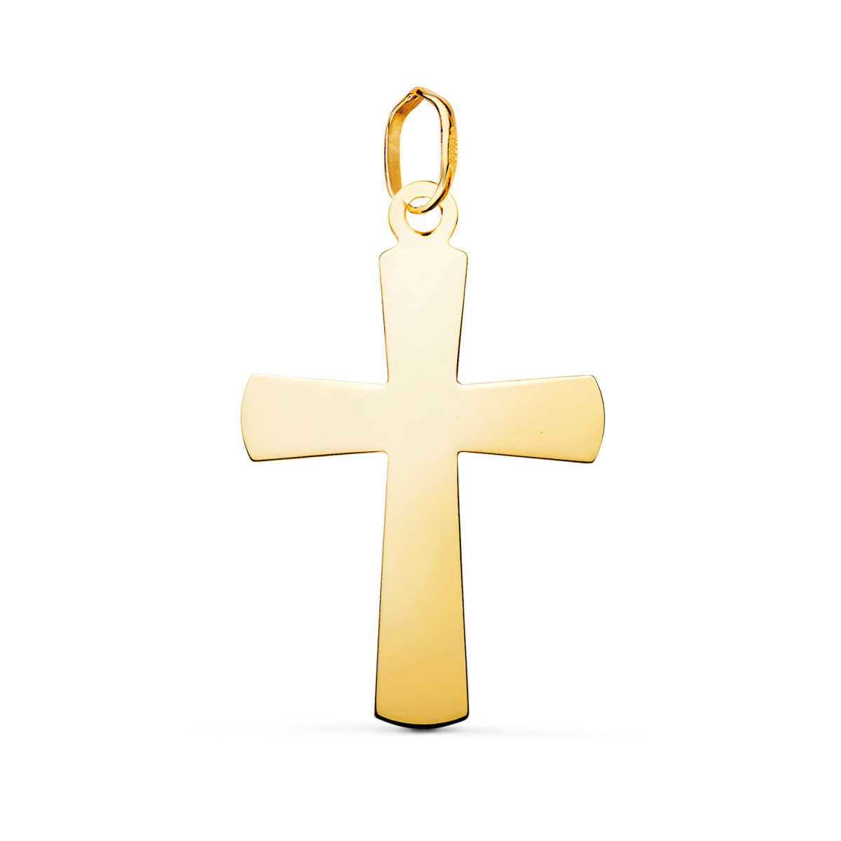 18K COLGANTE ORO AMARILLO CRUZ  EN BRILLO. MEDIDA: 29 X 19 MM