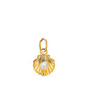 18K COLGANTE ORO AMARILLO CONCHA  10 MM ACABADO PULIDO CON REASA MEDIA CAÑA