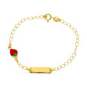 18K ESCLAVA ORO AMARILLO FRESA ESMALTE 16CM 18K ESCLAVA ORO AMARILLO FRESA ESMALTE 16CM