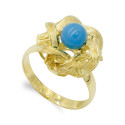 18K SORTIJA ORO AMARILLO RAMAS Y TURQUESA 6MM. ANCHO: 15MM 18K SORTIJA ORO AMARILLO RAMAS Y TURQUESA 6MM. ANCHO: 15MM