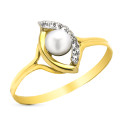9K SORTIJA ORO AMARILLO CON PERLA Y CIRCONITAS. ANCHO: 11 MM 9K SORTIJA ORO AMARILLO CON PERLA Y CIRCONITAS. ANCHO: 11 MM