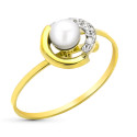 9K SORTIJA ORO AMARILLO CIRCONITAS Y PERLA. ANCHO: 8 MM 9K SORTIJA ORO AMARILLO CIRCONITAS Y PERLA. ANCHO: 8 MM