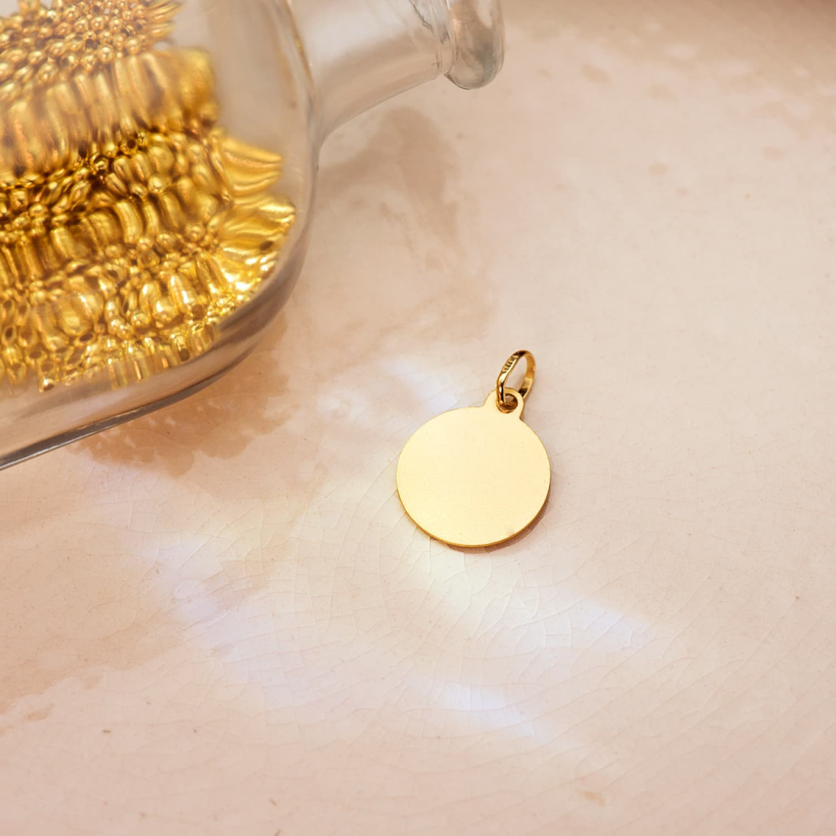 9K MEDALLA ORO AMARILLO SANTA RITA BISEL 14 MM