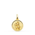 9KK MEDALLA ORO AMARILLO SAN CRISTOBAL MATIZADO BISEL 14 MM