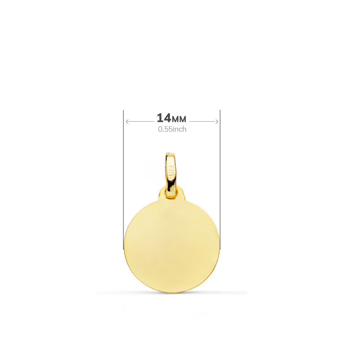 9KK MEDALLA ORO AMARILLO SAN CRISTOBAL MATIZADO BISEL 14 MM