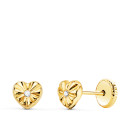 18K PENDIENTES ORO AMARILLO CORAZON CON CIRCONITA 5 X 5 MM CIERRE TUERCA 18K PENDIENTES ORO AMARILLO CORAZON CON CIRCONITA 5 X 5 MM CIERRE TUERCA