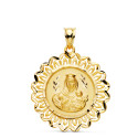 18K MEDALLA ORO AMARILLO ESCAPULARIO ORO AMARILLO CERCO CORAZON DE JESUS Y V CARMEN 31X28 MM