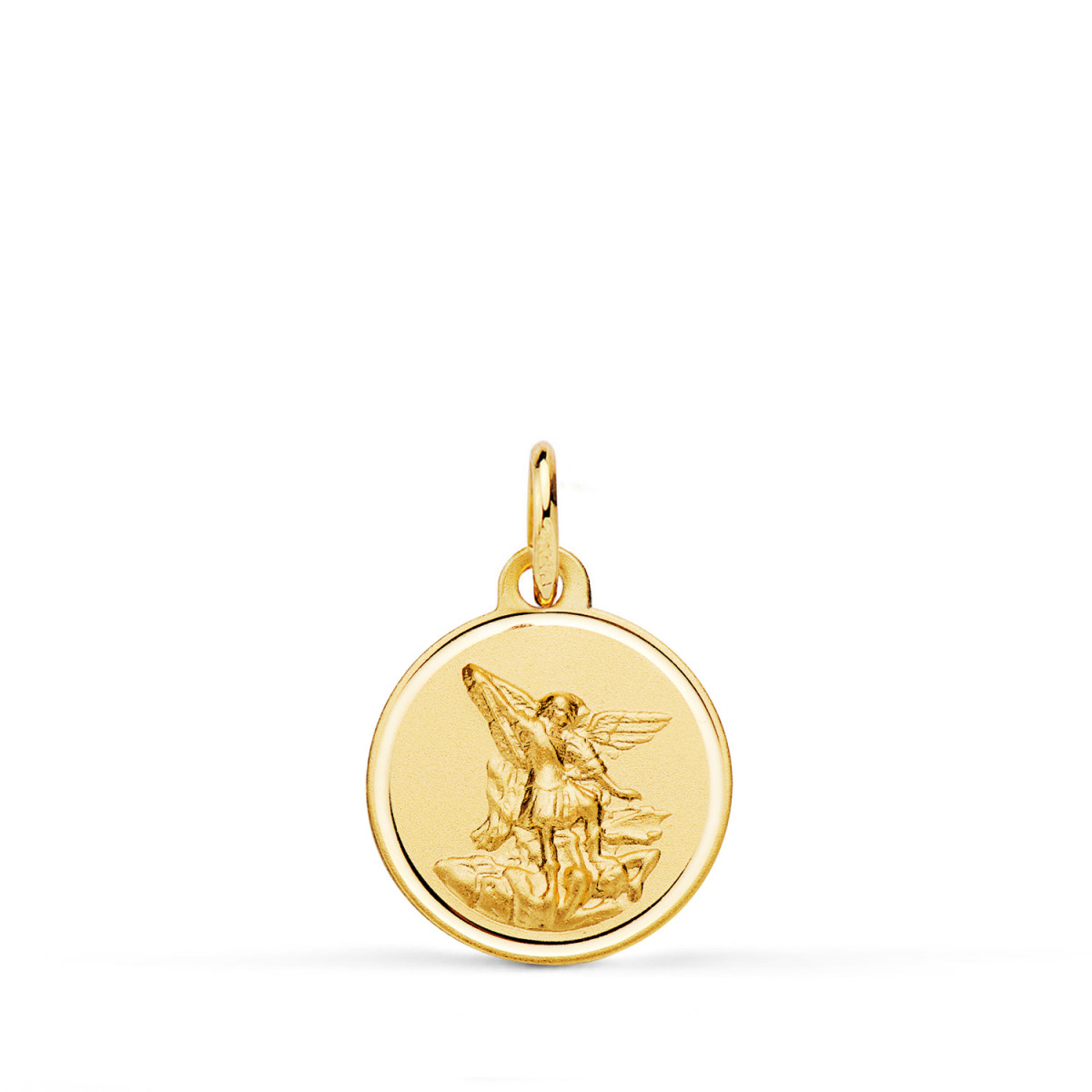 18K MEDALLA ORO AMARILLO SAN MIGUEL BISEL 14 MM