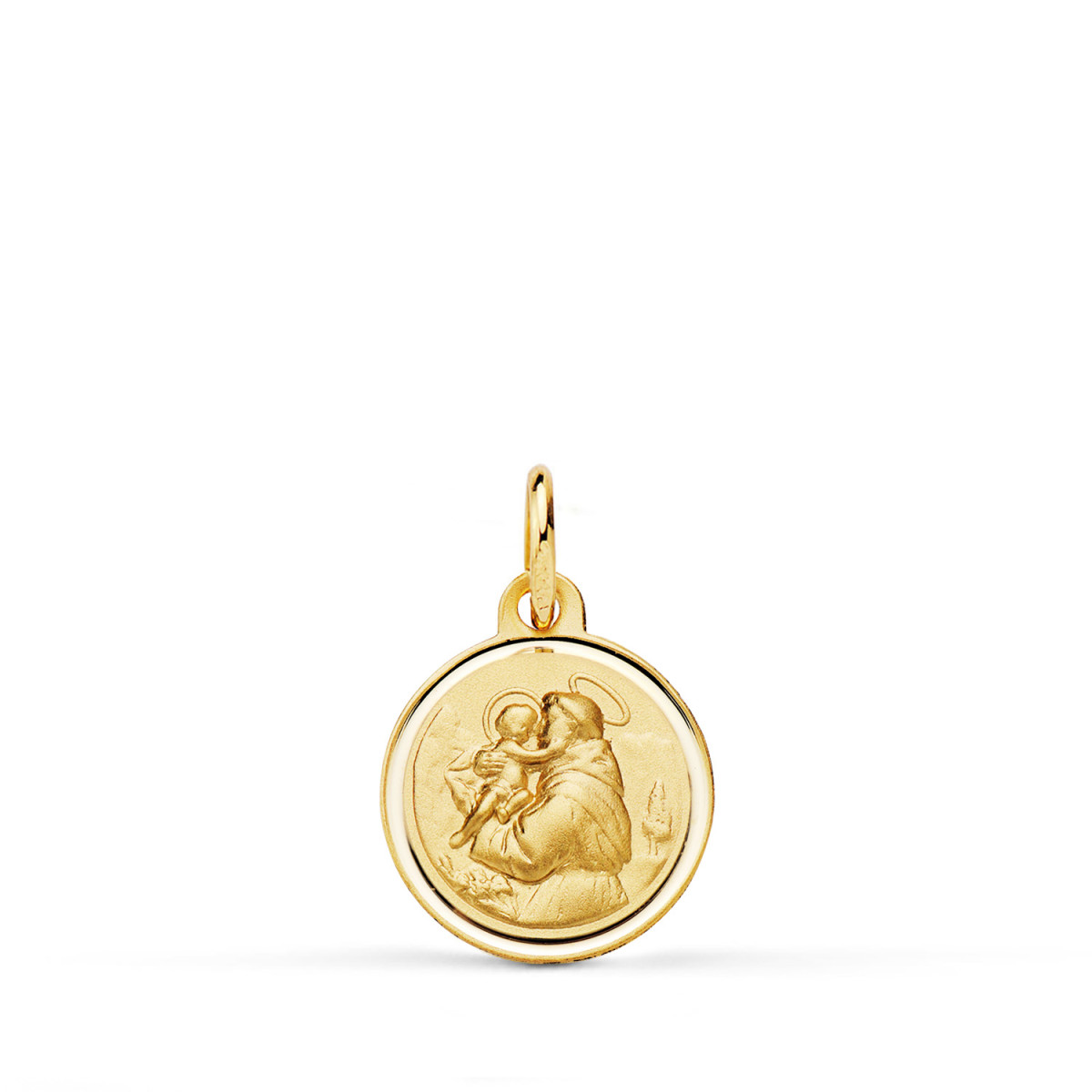 18K MEDALLA ORO AMARILLO SAN ANTONIO BISEL 12 MM