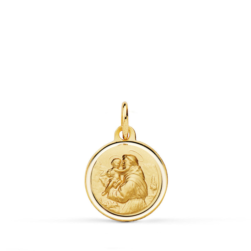 18K MEDALLA ORO AMARILLO SAN ANTONIO BISEL 14 MM