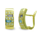 18K PENDIENTES ORO AMARILLO RECTANGULAR CON CIRCONITA CIERRE CATALAN 18K PENDIENTES ORO AMARILLO RECTANGULAR CON CIRCONITA CIERRE CATALAN
