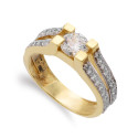 18K SOLITARIO ORO BICOLOR CON CIRCONITA CENTRAL 5.5 MM ANCHO CUERPO 6.5 MM 18K SOLITARIO ORO BICOLOR CON CIRCONITA CENTRAL 5.5 MM ANCHO CUERPO 6.5 MM