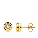 18K PENDIENTES ORO AMARILLO CHATON CON 2 DIAMANTES 0.22 QTS. SI-H. CIERRE PRESION 18K PENDIENTES ORO AMARILLO CHATON CON 2 DIAMANTES 0.22 QTS. SI-H. CIERRE PRESION