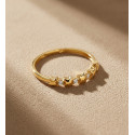18K SORTIJA ORO AMARILLO ESTRELLITAS CON 4 CIRCONITAS. ANCHO: 2,3 MM
