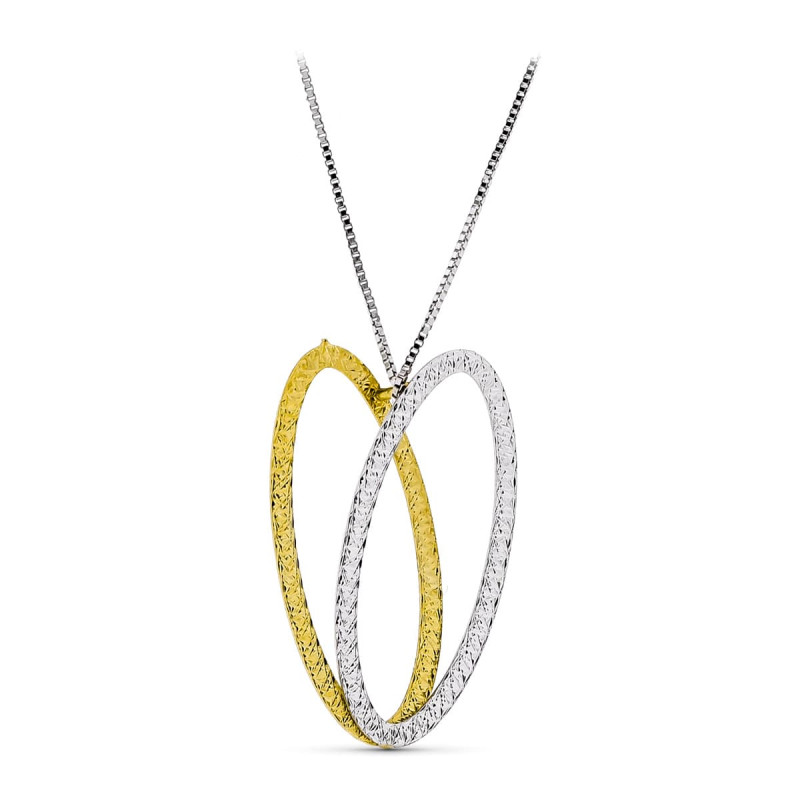 18K GARGANTILLA ORO BICOLOR DOBLE OVALO 20 X 9 MM LARGO: 45 CM