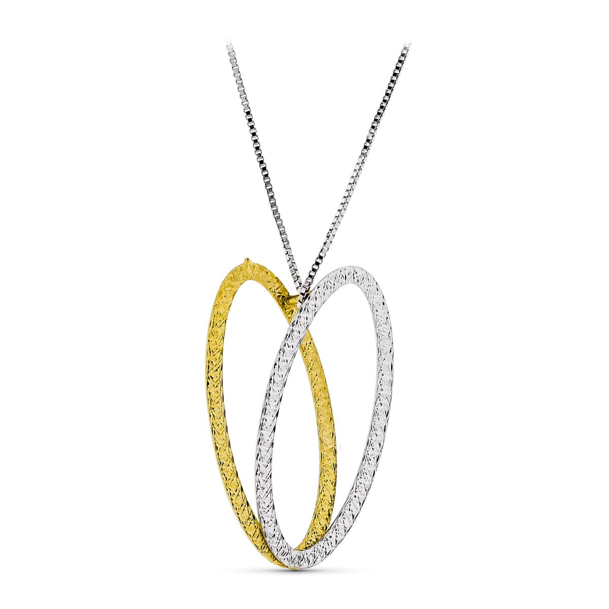 18K GARGANTILLA ORO BICOLOR DOBLE OVALO 20 X 9 MM LARGO: 45 CM