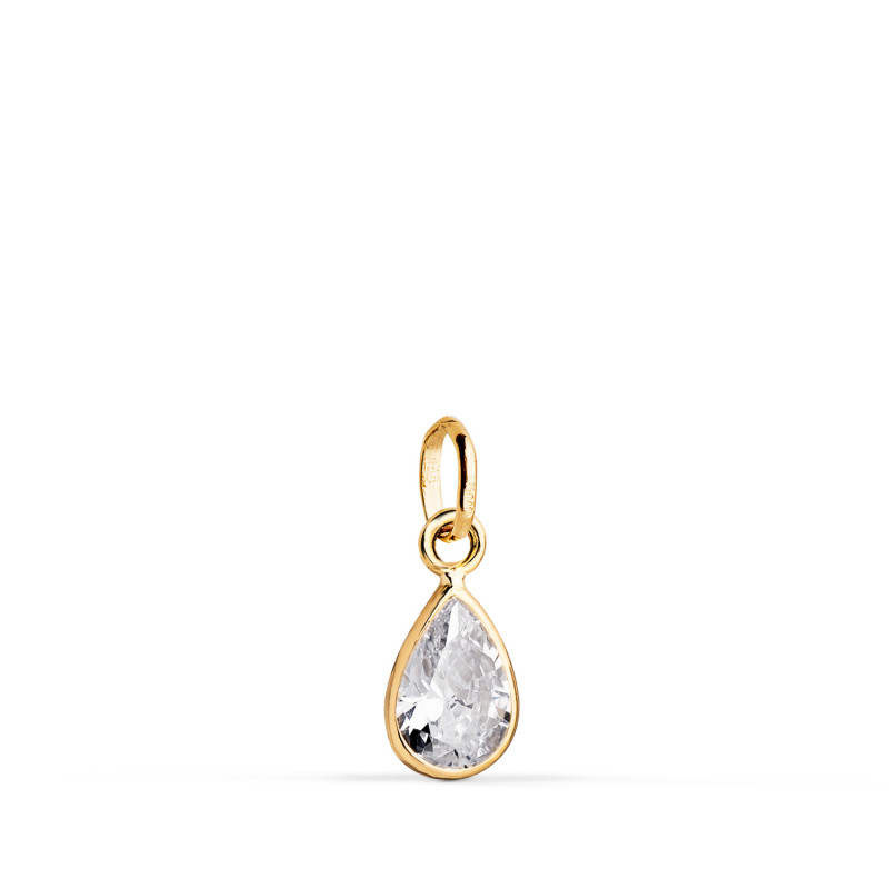 18K COLGANTE ORO AMARILLO LAGRIMA CON CIRCONITA. MEDIDA: 10 X 5,5 MM